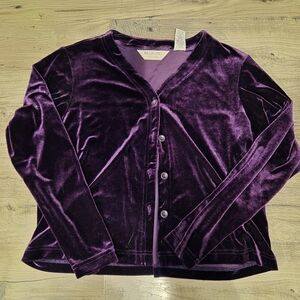 whimsygoth purple velvety cardigan